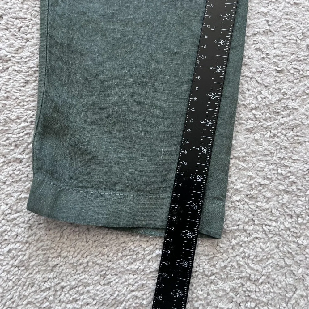 Octobre Editions Pants Mens M Green Linen Chino Elastic Waist Casual Tapered